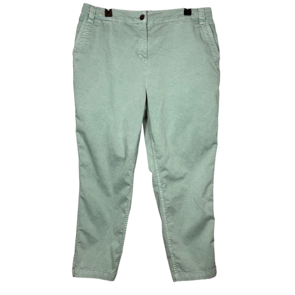 Boden Women's Light Green Cotton Blend Cropped Pants Size 14R